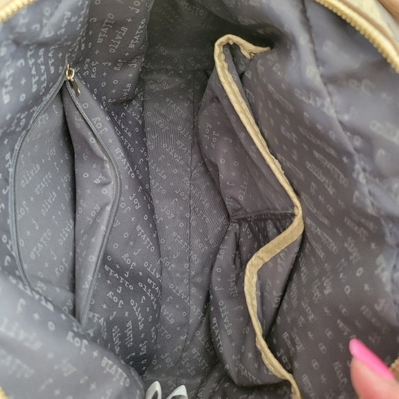 Olivia + Joy Croc Embossed Beige Vegan Shoulder Bag - Picture 11 of 14